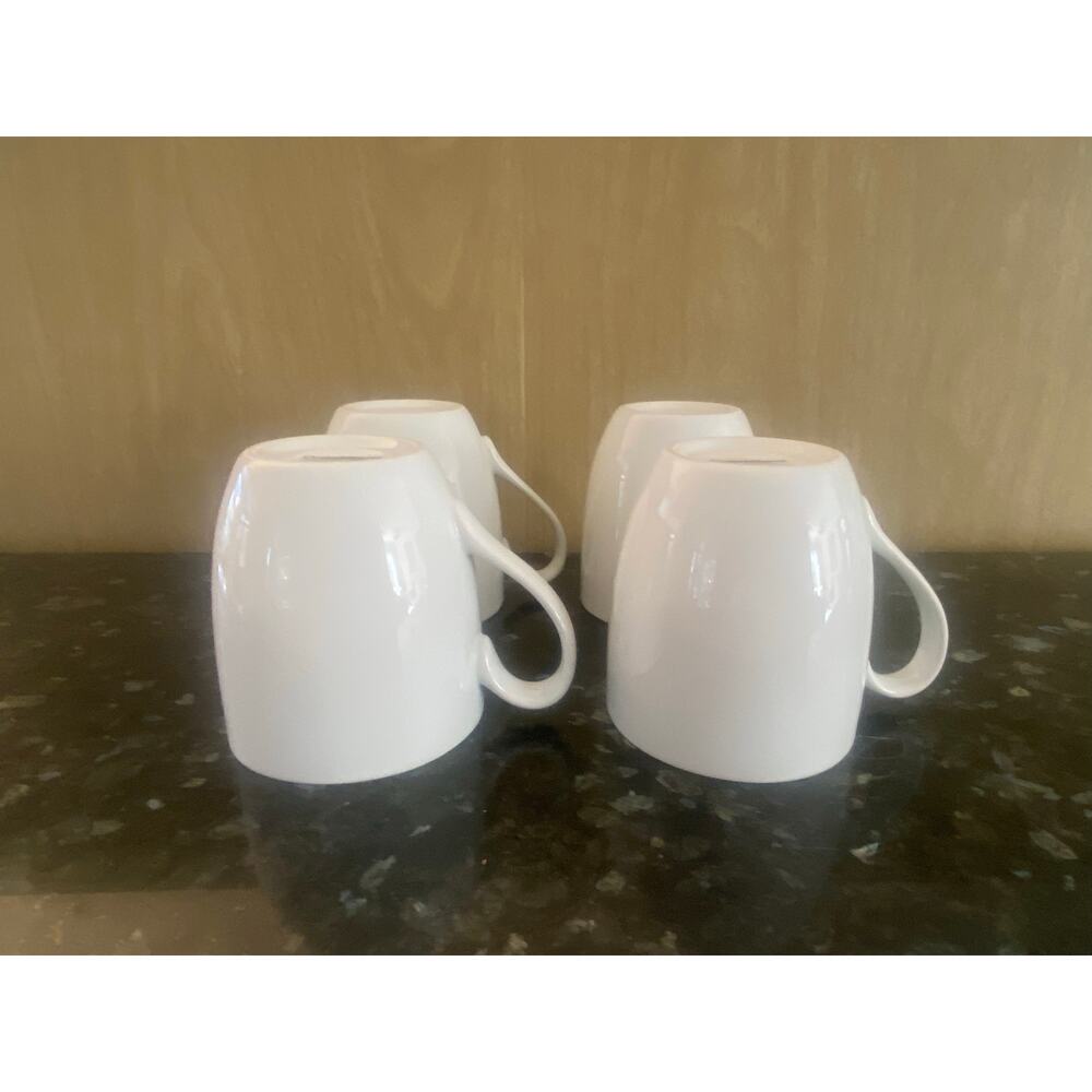 NWOT Crate & Barrel 4 Coffee Mugs, White - Picture 5 of 8